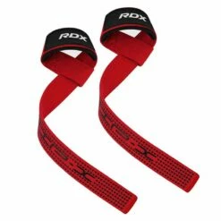 RDX SPORTS RDX S4+ SILICONE GEL COATED NON-SLIP SOLID GRIP WEIGHT LIFTING GYM STRAPS -RDXSPORTS Sales s4 weightlifting wrist straps red 1