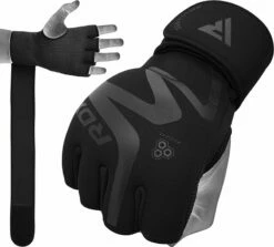 RDX SPORTS RDX T15 Noir Gel Padded Inner Gloves Hook & Loop Wrist Strap Knuckle Protection