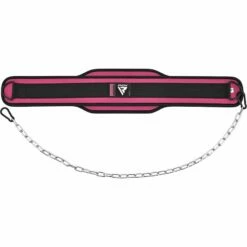 RDX SPORTS RDX T7 Weight Training Dipping Belt With Chain -RDXSPORTS Sales t7 weight training dipping belt with chain pink 1 1