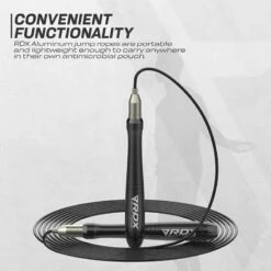 RDX SPORTS RDX W2 Adjustable 10.3ft Skipping Rope With Non-Slip Aluminum Handles -RDXSPORTS Sales w2 adjustable 10.3ft skipping rope with almuinum handels black 7