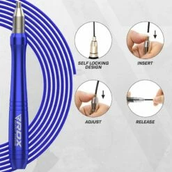 RDX SPORTS RDX W2 Adjustable 10.3ft Skipping Rope With Non-Slip Aluminum Handles -RDXSPORTS Sales w2 adjustable 10.3ft skipping rope with almuinum handels blue 4