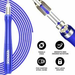 RDX SPORTS RDX W2 Adjustable 10.3ft Skipping Rope With Non-Slip Aluminum Handles -RDXSPORTS Sales w2 adjustable 10.3ft skipping rope with almuinum handels blue 5