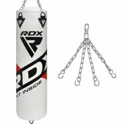RDX SPORTS RDX F10 4ft / 5ft White Training Punch Bag For Boxing & MMA Set