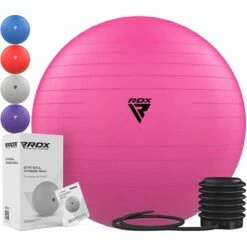 RDX SPORTS RDX B1 Inflatable Anti-Slip Yoga Ball With Portable Foot Air Pump -RDXSPORTS Sales yoga ball pink for home workout gym fitness 7