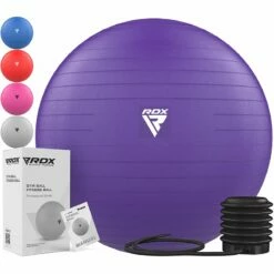 RDX SPORTS RDX B1 Inflatable Anti-Slip Yoga Ball With Portable Foot Air Pump -RDXSPORTS Sales yoga ball purple for home workout gym fitness 7